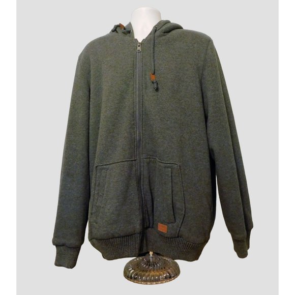 Buffalo David Bitton Jacket XXL Gray Sherpa Lined Zipper Long Sleeve Big & Tall - Picture 8 of 11